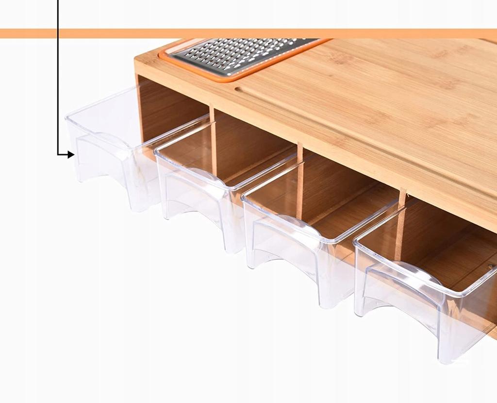Tagliere Multifunzione in Legno con 3 Cassetti e Grattugie Regalo