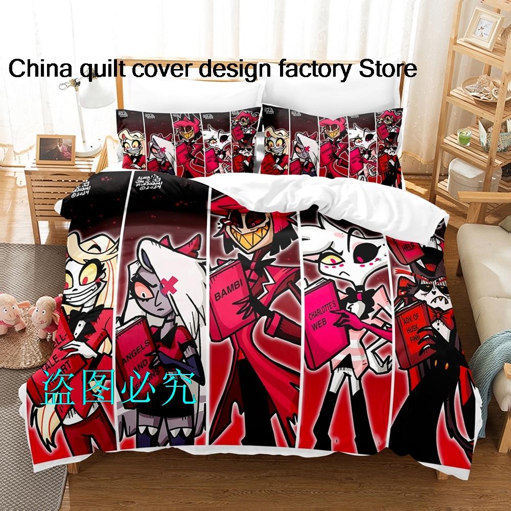 Comforter Hazbin Hotels Bedding Set Single Twin Full Queen King Size Bed Set Aldult Kid Bedroom s 3D Anime Bed