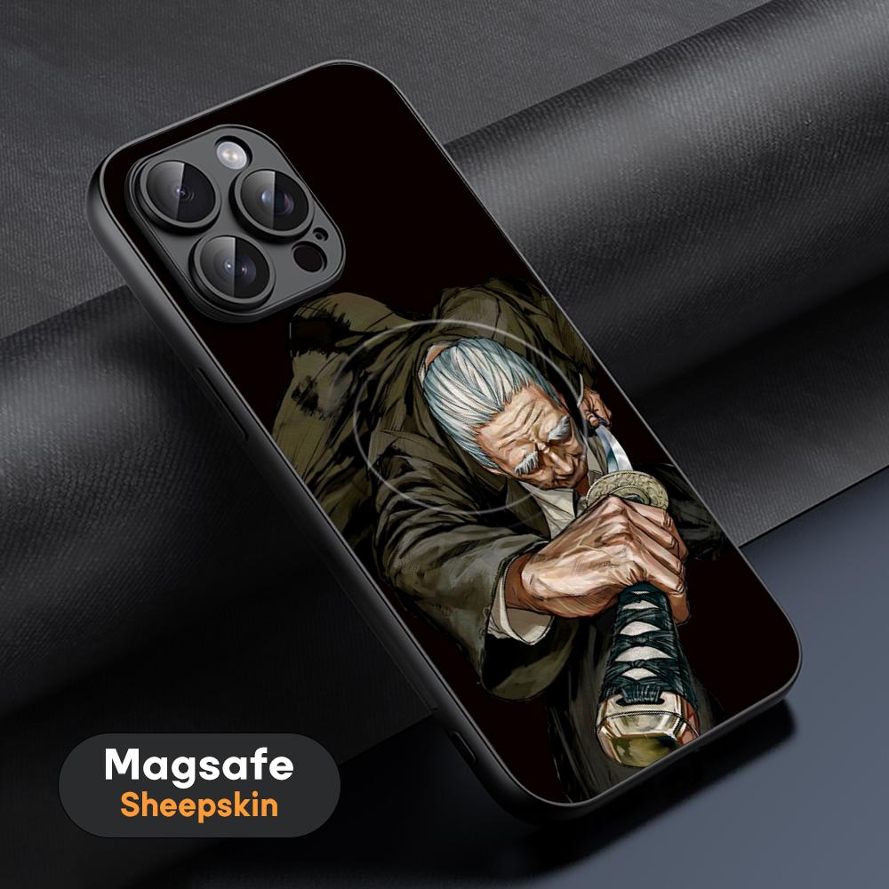 Taro Sakamoto Japan hot anime Phone Case For iPhone 16 15 14 13 12 11 Plus Pro Max High-end Luxury Magsafe Sheepskin