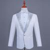 Men's Single-Breasted Rhinestone Suit Set for Banquet and Performance