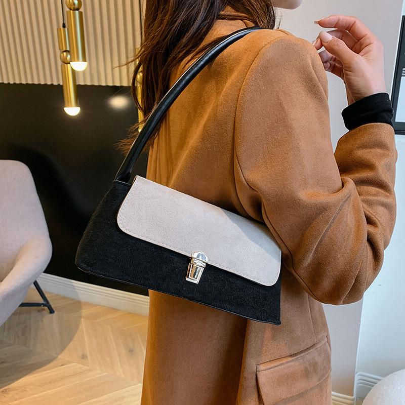 Chic Minimalist Shoulder Bag For Women Featuring Soft Suede And Magnetic Closure