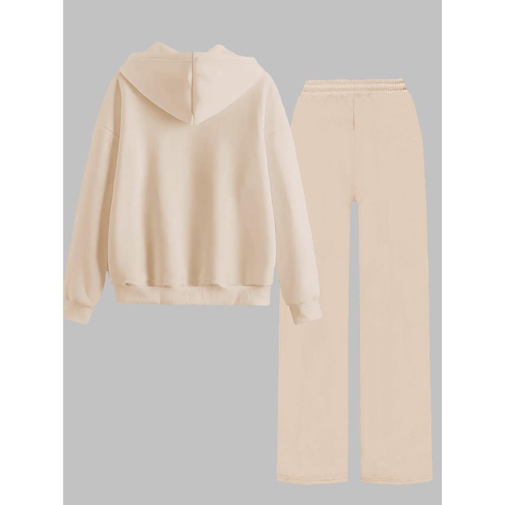 Set Casual Stampato Stile Retrò da Strada Felpa con Cappuccio Larga Pantaloni a Gamba Larga Set Due Pezzi Multifunzionale Adatto a Vari Scenari