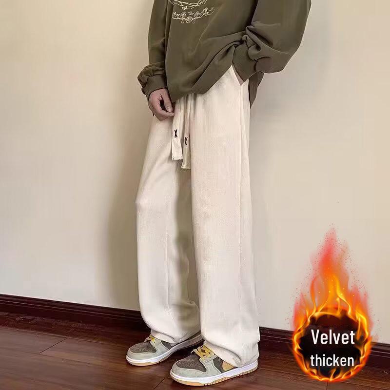 Men's Loose-Fit Wide-Leg Corduroy Pants - Autumn/Winter Fashion
