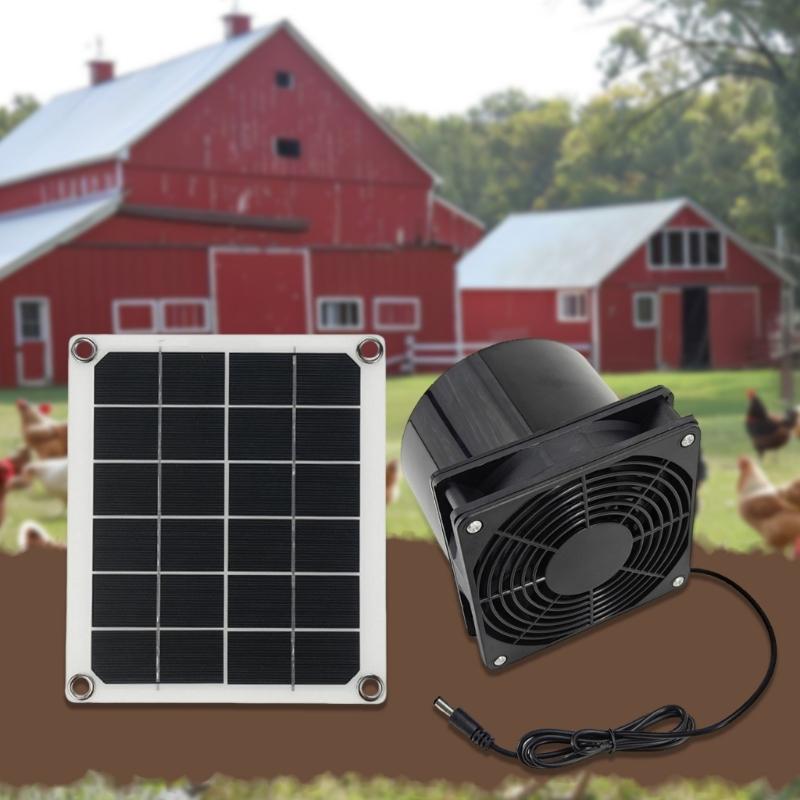Solar Propelled Ventilation Fan ABS Plastic Detachable Plan Exemplary For Greenhouses Hydroponics Offices