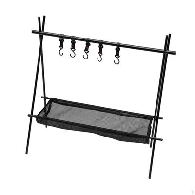 Camp Cooking Shelf of Portable Installation Utensils Easy To Install The Tripod with Grid
