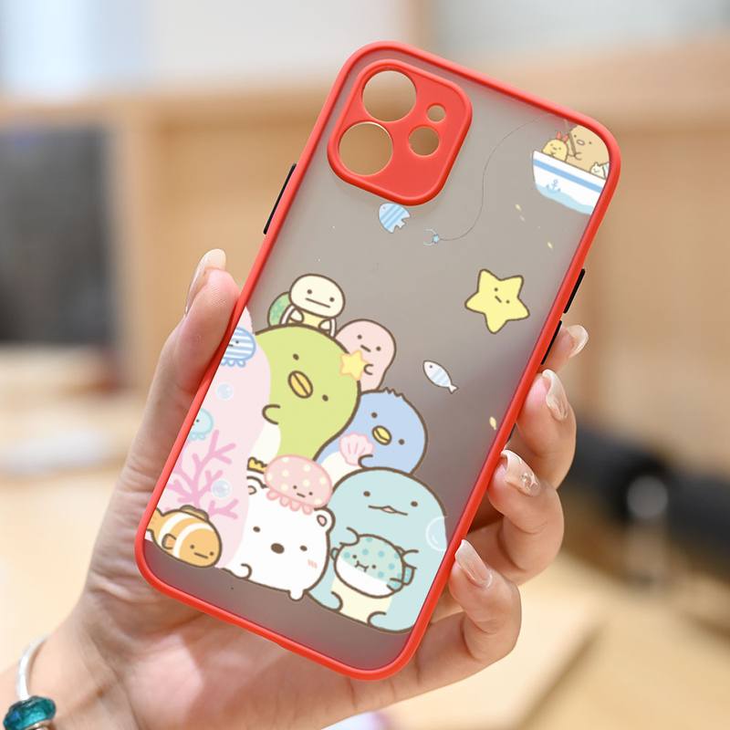 Sumikko Gurashi Lovely Cartoon Phone Case Matte Transparent  For Iphone 11 12 13 6 S 7 8 Plus Mini X Xs Xr Pro Max Cover