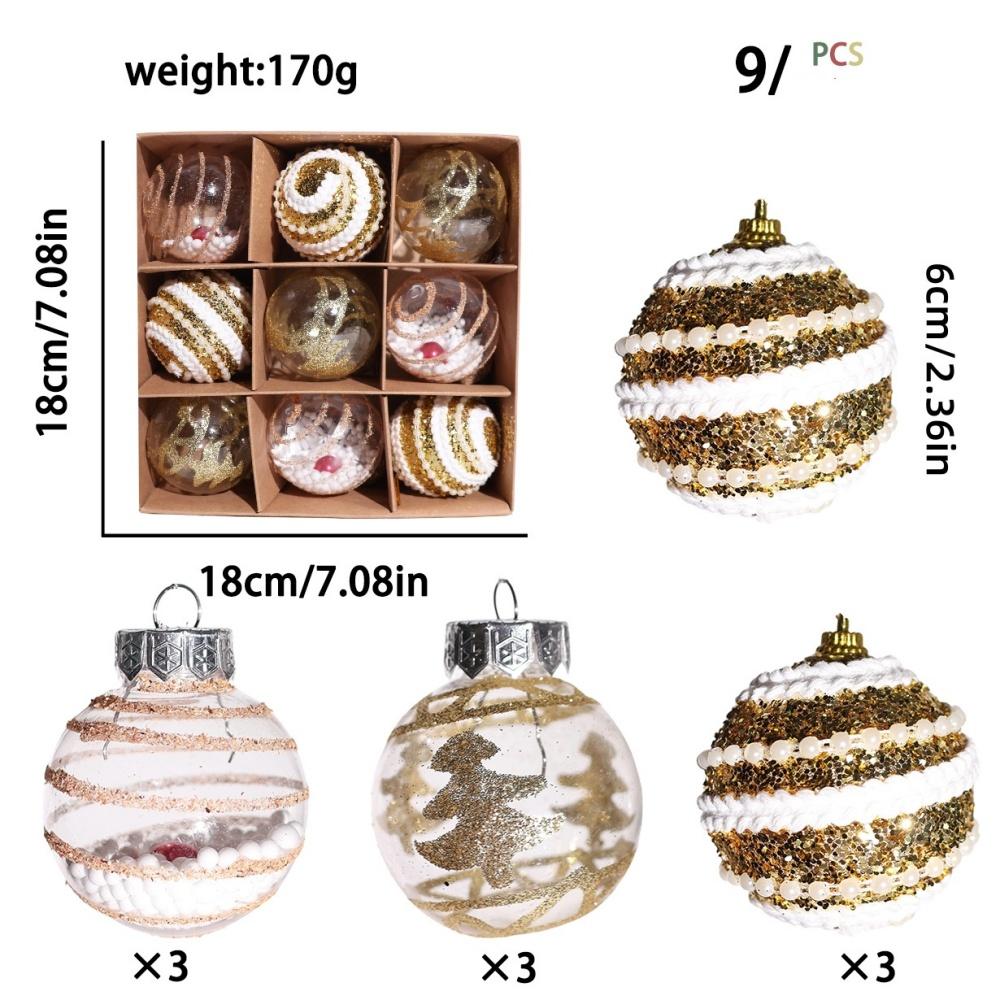 9pcs 6cm Christmas Ball Ornaments DIY Painting Christmas Balls Decoration Xmas Tree Pendent New Year Home Party Supplies