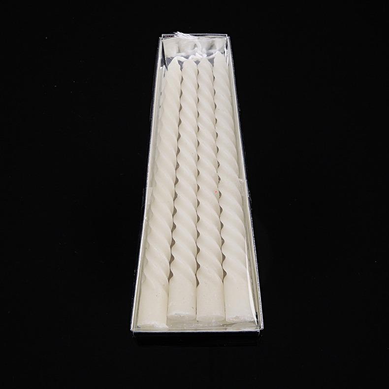 8-10 Inch 4-pack Electroplated European Thread Long-stem Candle Gold, Silver, Red and White Spiral Candle for Decorative Candle Holder