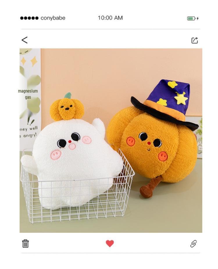 Funny Halloween Pumpkin Ghost Plush Pillow - Creative Photo Prop & Gift
