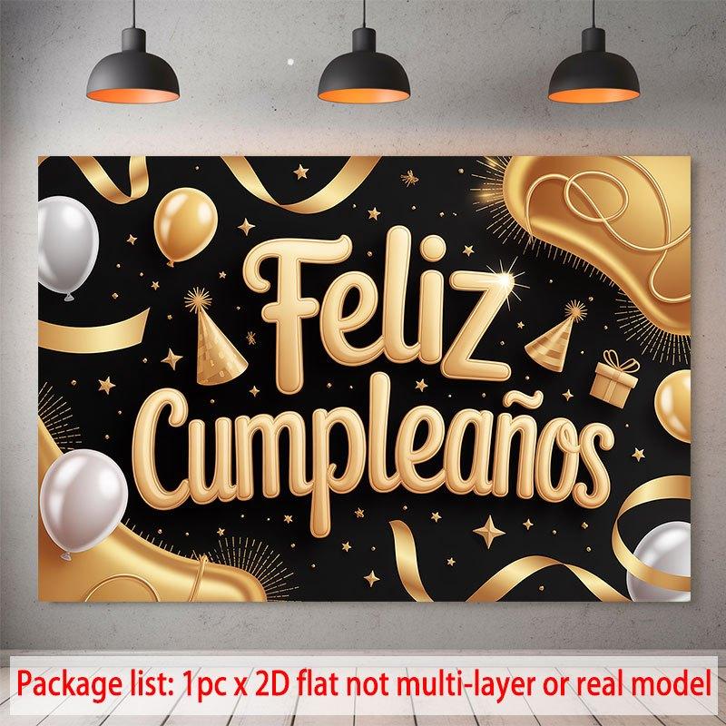 Party Backdrop Flat Feliz Cumpleaos Events Wedding Coming Ceremony Four Season Event Backdrop Decoration Front Door Decor Theme