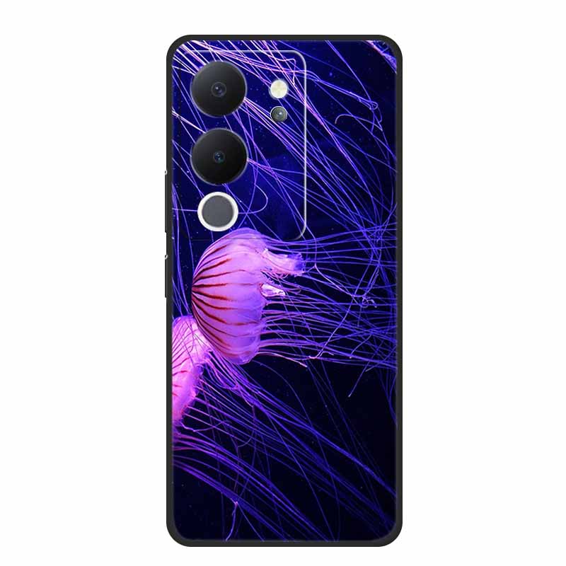 6.67" For Vivo V30 Lite Case Black Silicone Soft Phone Cases For Vivo V30 Lite Back Cover Case V 30 Lite Funda Coque Shell Capas