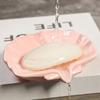 1 PC Ceramic Cartoon Duck Soap Dish Shell Shaped Soap Holder Soap Dish Suitable for Tray Bathroom Accessories Shower Bathtub