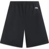 Li Ning Sport Lifestyle Serie Buchstaben-Spleißung Mittelhochbund Bequem Atmungsaktiv Locker Gerade Lässige Shorts Herrenshorts Schwarz AKST013-2