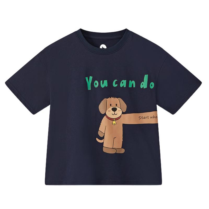 MQD Boys Pure Cotton Cartoon Short Sleeve T-Shirt 120cm