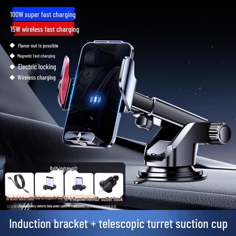 2025 Magnetische Kabellose Handyhalterung & Schnelllader mit Lüftungsschlitz- und Armaturenbrett-Saugfuß