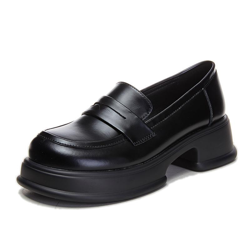 Leather loafers women's 2025 spring and summer new British style small leather shoes women's casual fashion single shoes trendy versatile wom