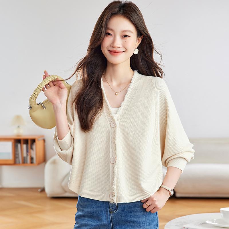 Women's Batwing Sleeve Cardigan and Skirt Set - Trendy 2025 Autumn Fashion