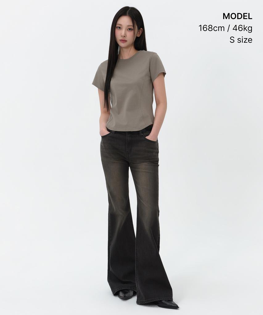 MUSINSA STANDARD WOMAN Women'S Round Hem T-Shirt [Taupe]