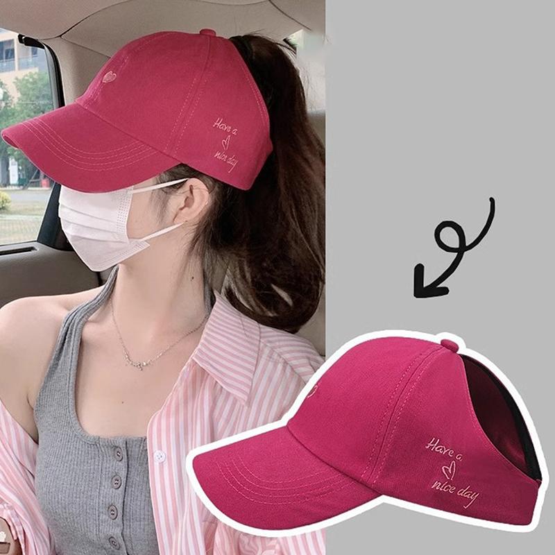 Simple Leisure Baseball Caps Versatile Love Embroidered Visor Hats Unisex  Streetwear Hats Outdoor Casual Duckbill Cap