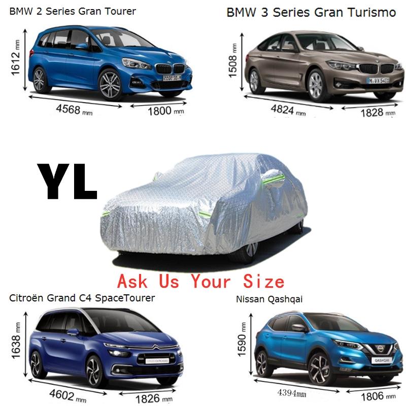 Universal 3 Layer Car Cover Waterproof All Weather UV Protection Windproof Outdoor Full Car Cover Fit Hatchback Sedan SUV MPV
