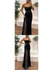 2026 European Color Satin Bustier Dress - Spring/Autumn Casual Fashion Patchwork