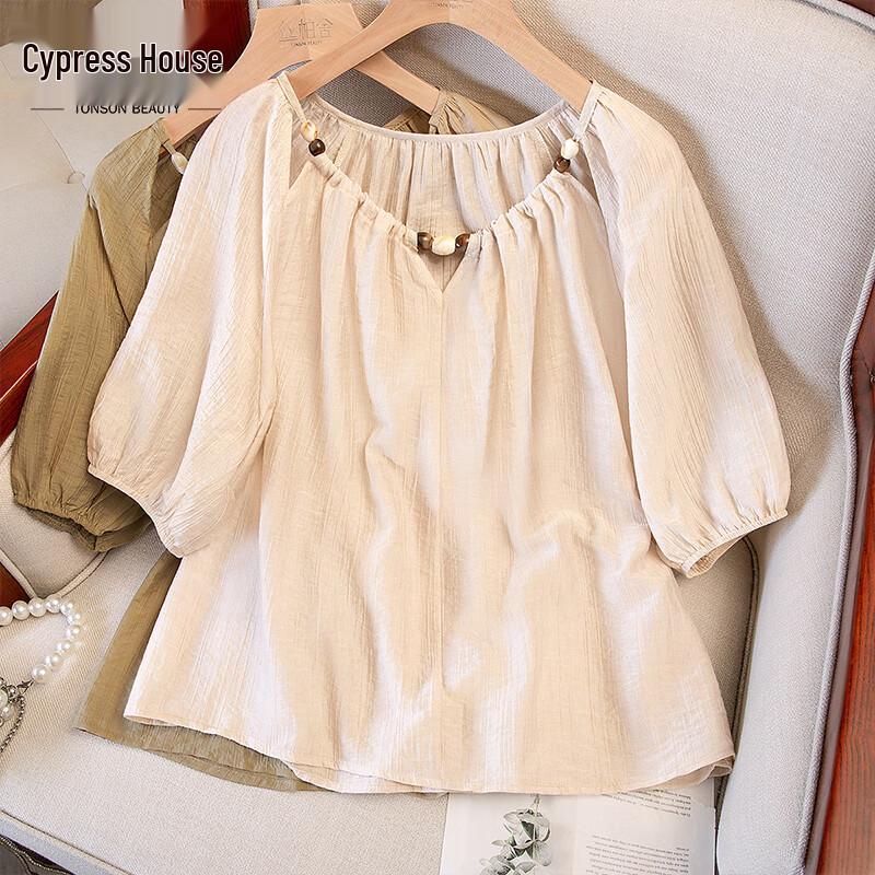 Elegant Half-Sleeve Loose Fit Blouse L