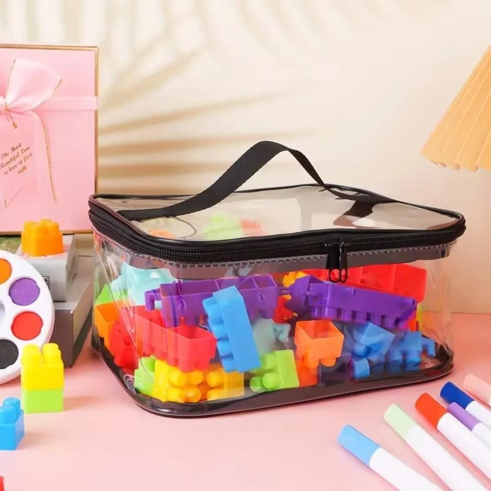 Clear PVC Toy Storage Bag Large Capacity Board Game Storage Puzzle Organizer  Kids Room Storage