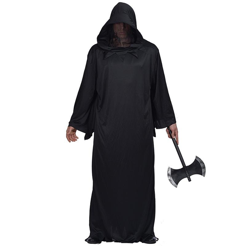 Halloween costume grim black robed warrior ospaly prop costume