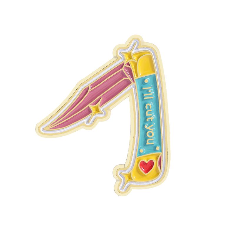 

I ll Cut You Enamel Pin Creative Cartoon Folding Knives Barber Quote Brooch Lapel Backpack Badge Funny Jewelry Gifts For Friends
