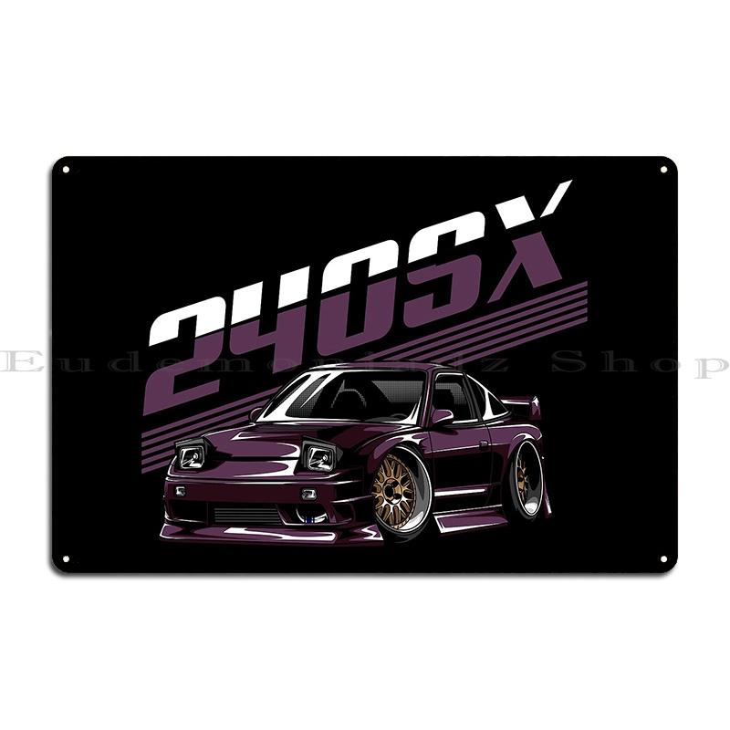 300ZX 240sx Oldtimer Kill all tires Silvia S13 S14 S15 Metallschild Kino Pub Design Kinodekoration Blechschild Poster