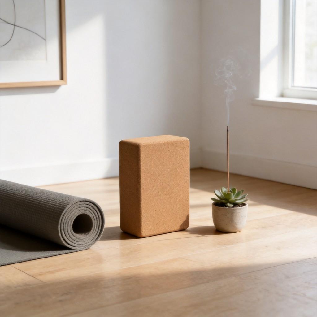 Yoga Brick Highdensity Cork Yoga Block For Stretching And Flexibility Practice