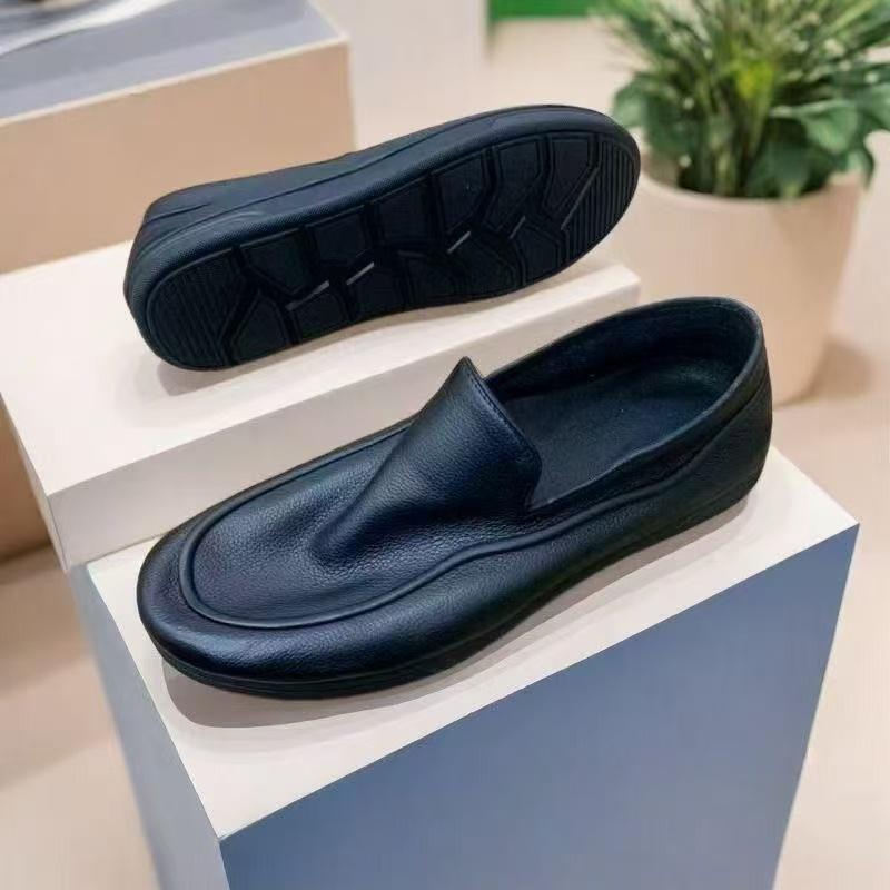 Fashion High Quality Men Casual Leather Outdoor Boat Shoes Business Breathable Walking Antiskid Loafers Flat Designer Minimalist Shoes