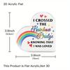 1pc Heart Shaped Acrylic Sign Table Decor, 'I Crossed the Rainbow Bridge Knowing That I Was Loved' - Contemporary Style Desktop Decoration for Home