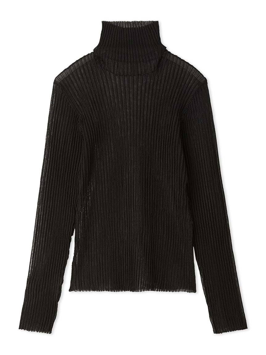 

Emi Sheer Turtleneck Knit Black Women s Top, 13WNT244059, чёрный