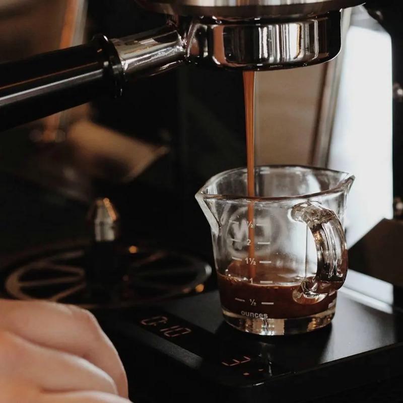 70ml ESPRESSO Heat-resistant Glass Measuring Cup Kitchen Clip for Espresso Double Mouthed Cups