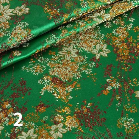 75*100cm Faux Silk Satin Fabric Brocade Damask Embroidery Floral Dress Sew Craft
