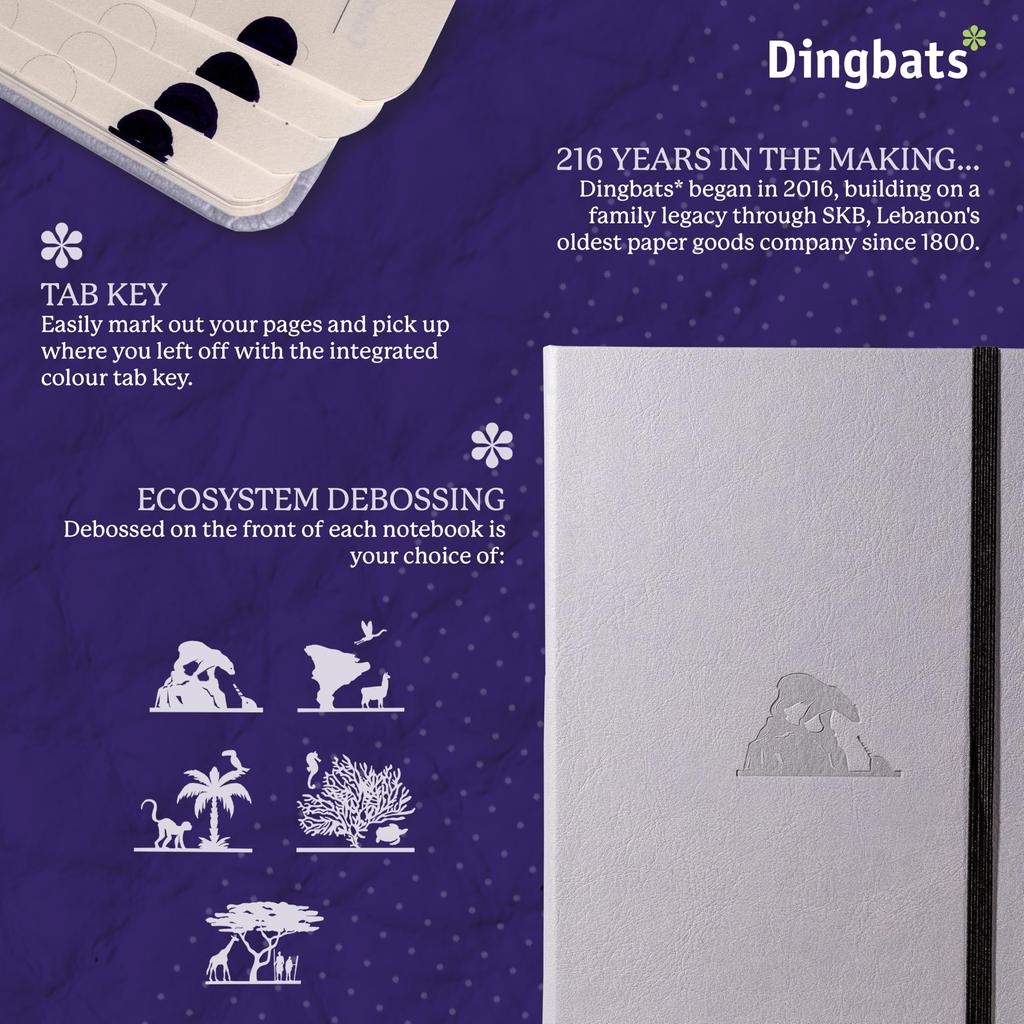 Dingbats Earth Dot A5 Medium Glycine Arctic Hardcover Cream 100gsm Inkproof Paper Numbered Index Key Pages - Notebook, - - - Pages, &