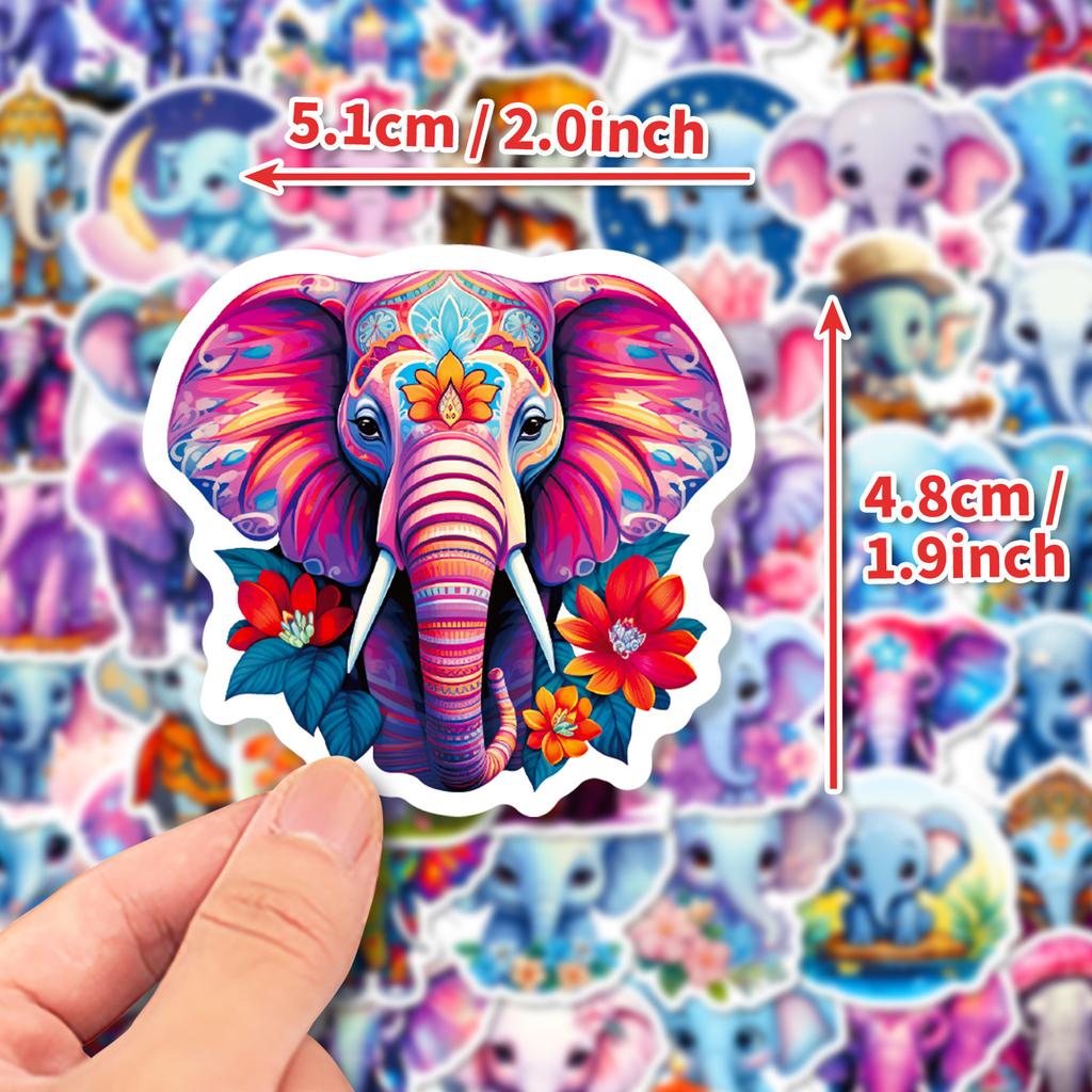 50 Pink Little Elephant Stickers New Cartoon Children's Kindergarten Children's Room Cute Pink Little Elephant