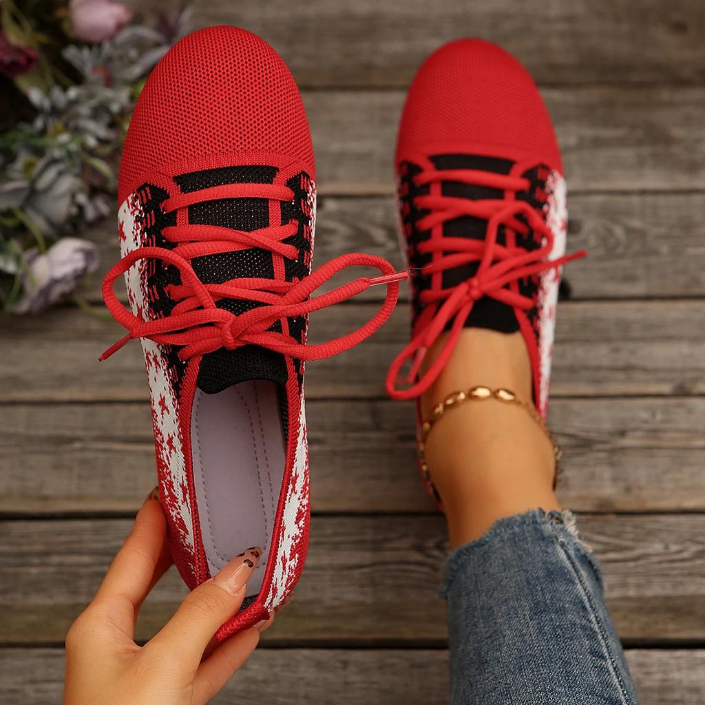 Fashion Women Flats Spring Autumn Fashion Comfortable Breathable Elastic Running Sneakers Women Casual Outdoor Walking Shoes for Women
