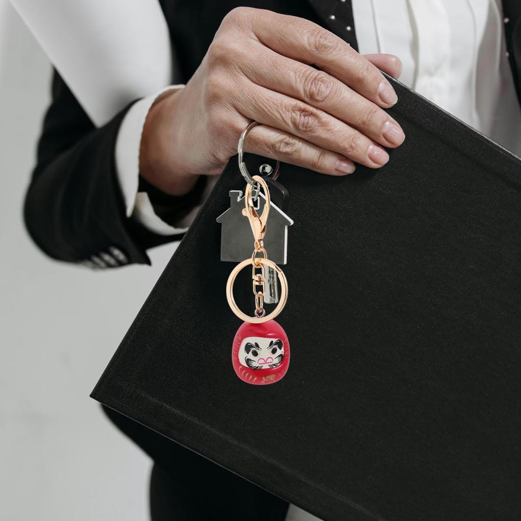 Stylowy i Uroczy Brelok Daruma dla Licealistów Czerwona Daruma Tradycyjny Szczęśliwy Klucz Prezent [LIFKOME] Uczniowie, Zawieszka, Amulet, Pierścień, Samochód/Torba