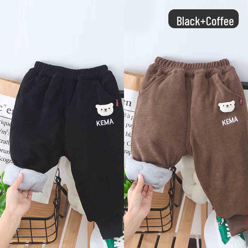 Kids' Thick Cotton Pants - Warm, Fashionable Winter Wear for Boys & Girls
