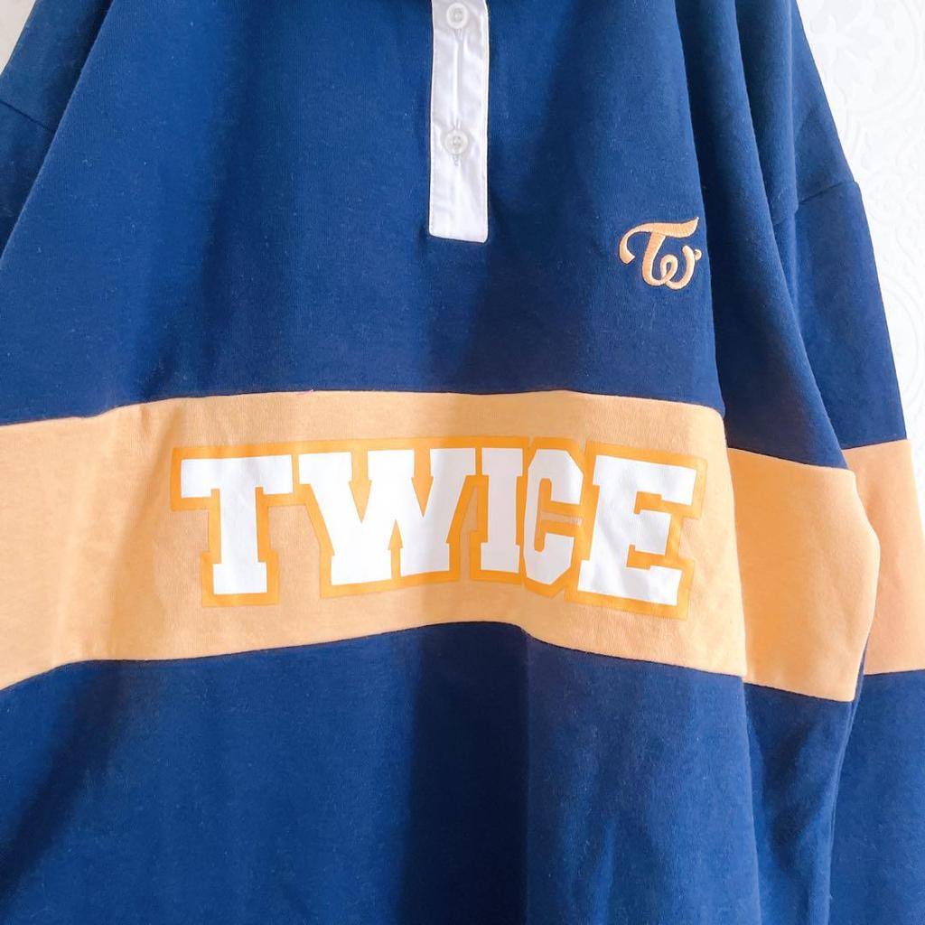 [USED] Like new! TWICE Nayeon NAYEON RUN long-sleeved polo shirt, navy, size XL