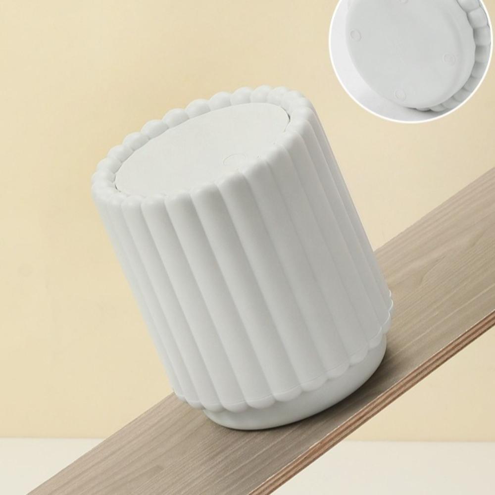 Cute Press Open Lid Desktop Trash Can Sunflower Shape Plastic Waste Bin Non-slip Large Opening Storage Bucket Home