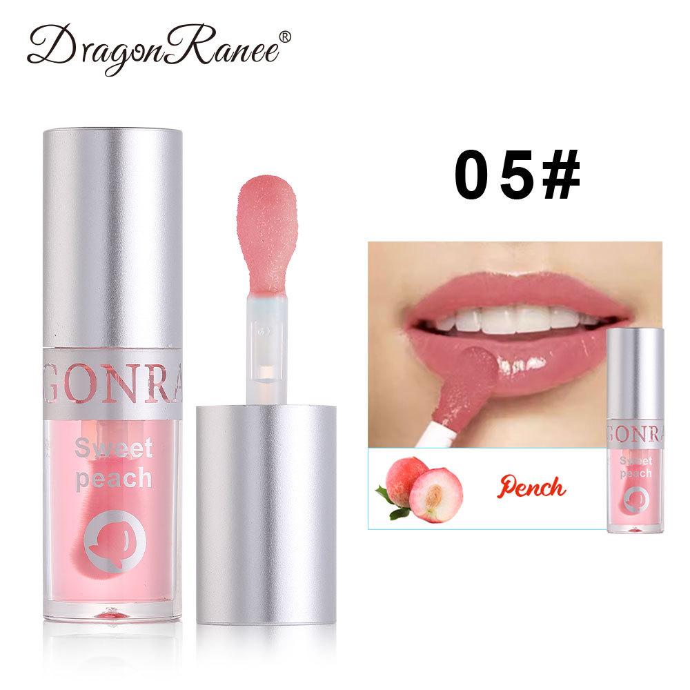 Dragon Ranee Large Brush Head Crystal Jelly Lip Oil Hydration, Moisturizing, Fade Lip Lines, Transparent Fruit Lip Gloss