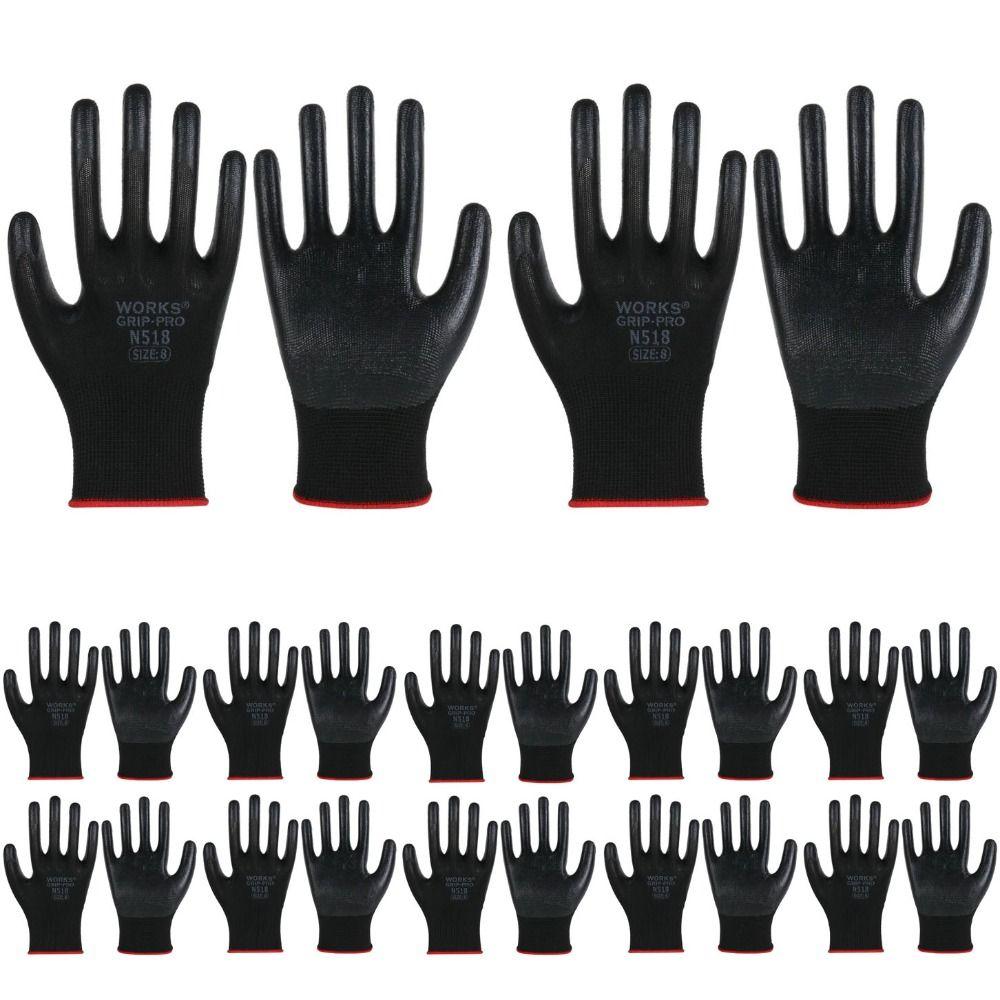 Non-slip Work Gloves Nylon Safety Coated Mittens New Nitrile Gloves