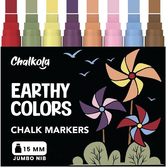 8 Washable Window Markers for Cars - 15mm Jumbo, 3 in 1 Nib, 28g Ink - Liquid Chalk Markers for Chalkboard, Blackboard, Glass, Bistro, Auto, Menu