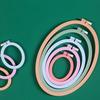 5Pcs Adjustable Embroidery Hoop with Spring Clip Oval Shape Stitching Frame for Embroidery Needlecraft Stitching Project