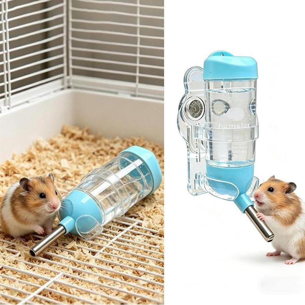 Adjustable Hamster Water Bottle Holder Transparent Small Pet Feeder Stand Guinea Pig