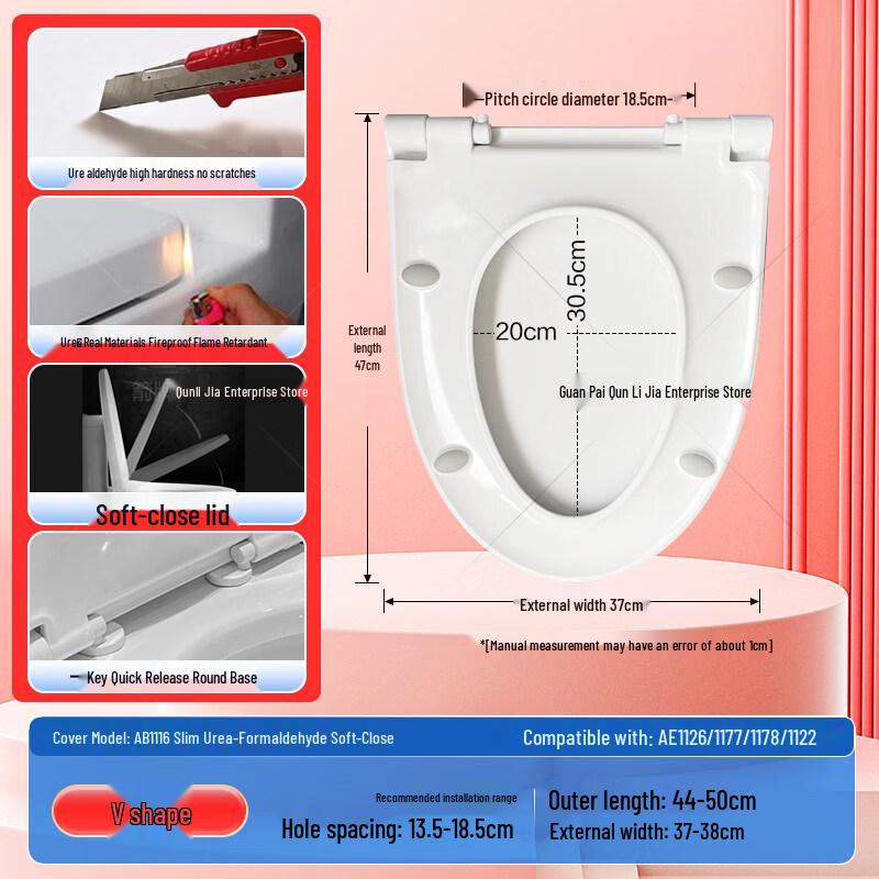 Universal V-shaped Soft-Close Toilet Seat Cover