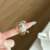 Metallic Texture Ocean Animal Jewelry Adjustable Shell Ring Stacked Ring  Artistic Occasion